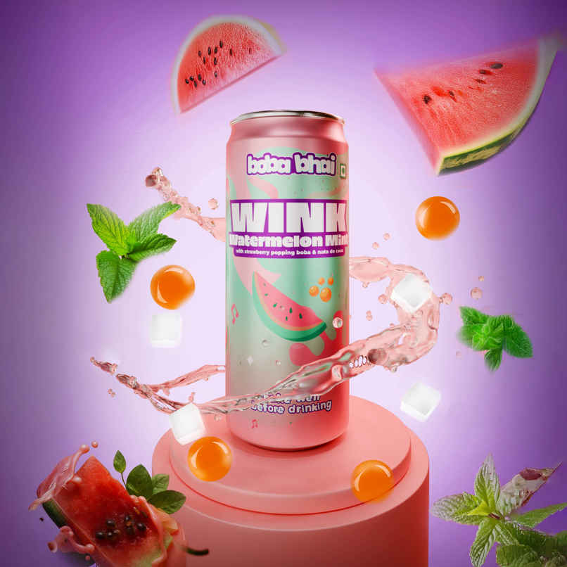 Boba Bhai Watermelon Mojito With Popping Bubbles & Nata De Coco