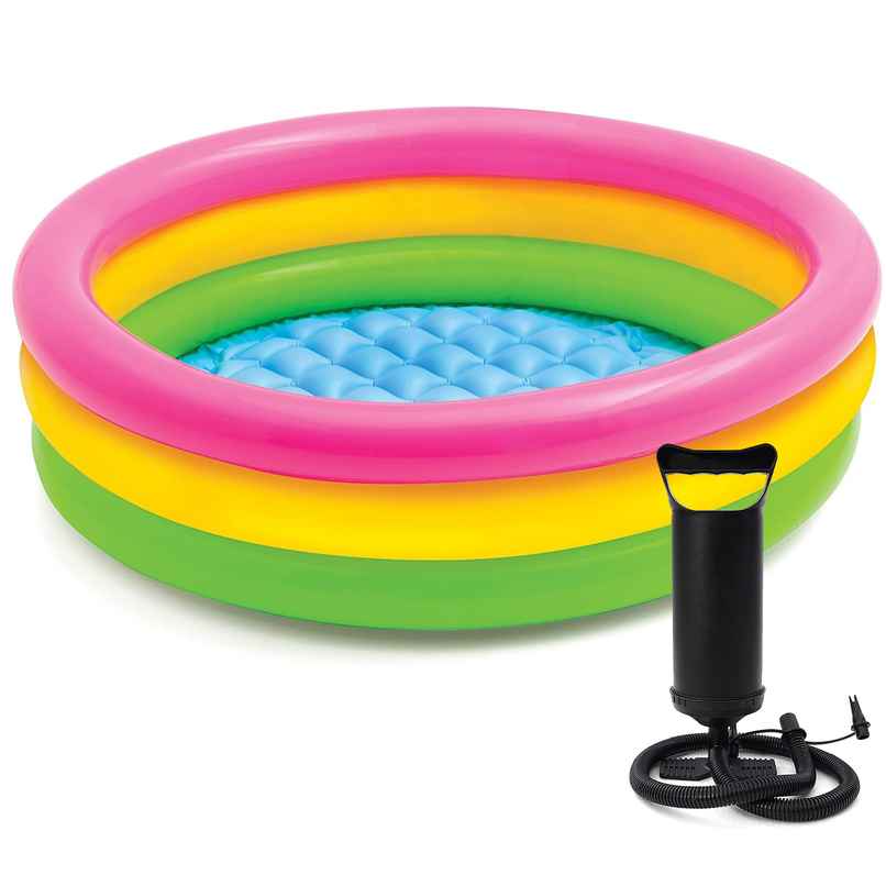 Toyshine 3-foot Baby Pool With Air Hammer Pump - Indoor/outdoor Swimming Fun for Ages 1-3