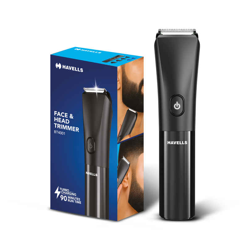 Havells Beard & Hair Trimmer | 2-in-1 Special Blade | Comes with 4 Beard & 2 Hair Combs | BT4001