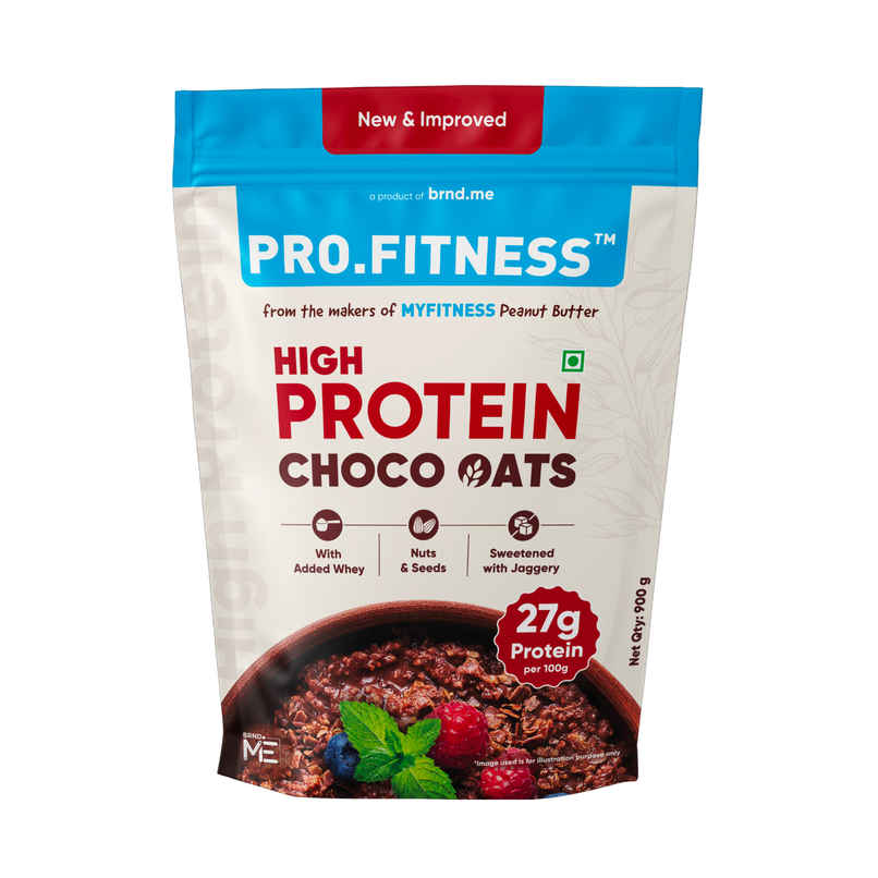 Pro.Fitness 27g High Protein Oats by MyFitness|Dark Chocolate Oats with Almonds and Organic Jaggery Pro.Fitness 27g High Protein Oats by MyFitness|Dark Chocolate Oats with Almonds and Organic Jaggery