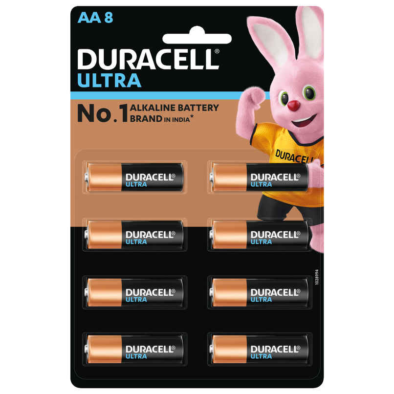 Duracell Ultra Alkaline AA Batteries | Pack of 8 | Tear Pack 