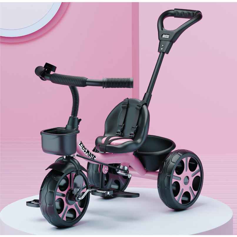 Kidsmate Junior Tricycle for Kids with Parental Control | Cycle for Kids 1-4 Years | Pink Kidsmate Junior Tricycle for Kids with Parental Control | Cycle for Kids 1-4 Years | Pink