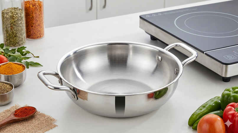 Jensons Triply Rigalo Kadai | 24cm | Induction Compatible Jensons Triply Rigalo Kadai | 24cm | Induction Compatible