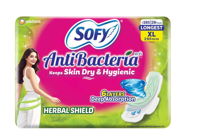 Sofy AntiBacteria XL Sanitary Pads | 6 Layer Deep Absorption | 290mm Sofy AntiBacteria XL Sanitary Pads | 6 Layer Deep Absorption | 290mm