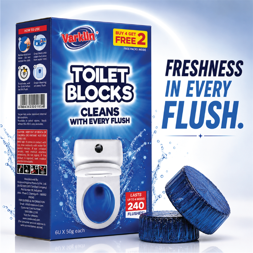 Varklin Toilet Blocks | Pack Of 6 | Toilet Flush Cleaner Balls Varklin Toilet Blocks | Pack Of 6 | Toilet Flush Cleaner Balls