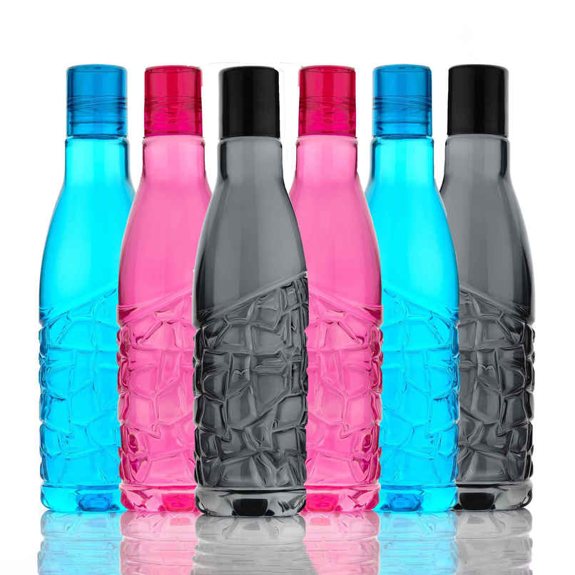 2Mech Plastic Stylish Crystal Design Water Bottle | Angel Pink, Aqua, and Black | 1 L 2Mech Plastic Stylish Crystal Design Water Bottle | Angel Pink, Aqua, and Black | 1 L