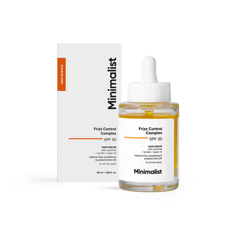 Minimalist Hair Serum for Dry Frizzy Hair with SPF 30, Keratin & Argan Oil Minimalist Hair Serum for Dry Frizzy Hair with SPF 30, Keratin & Argan Oil