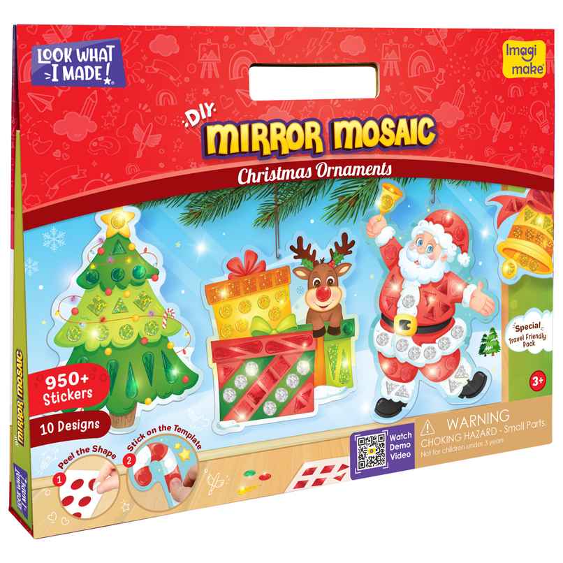 Imagimake Mirror Mosaic Ornaments Kit | 950+ Foil Stickers