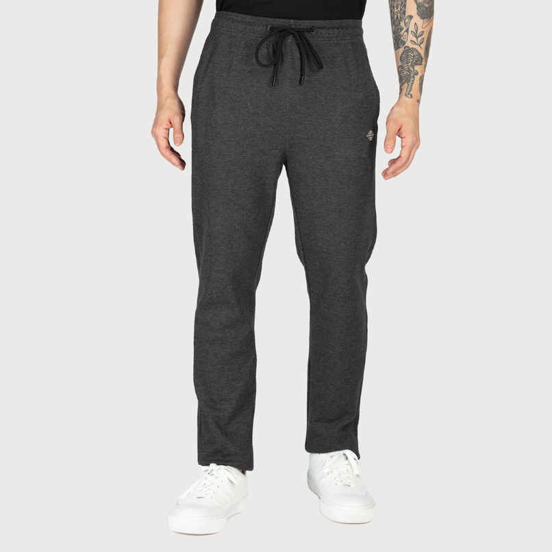 Status Quo Mens Basic Regular Fit Trackpant | Anthra Mel | M