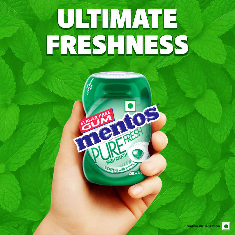 Mentos Pure Fresh Sugarfree Spearmint Chewing Gum Pocket Bottle Mentos Pure Fresh Sugarfree Spearmint Chewing Gum Pocket Bottle