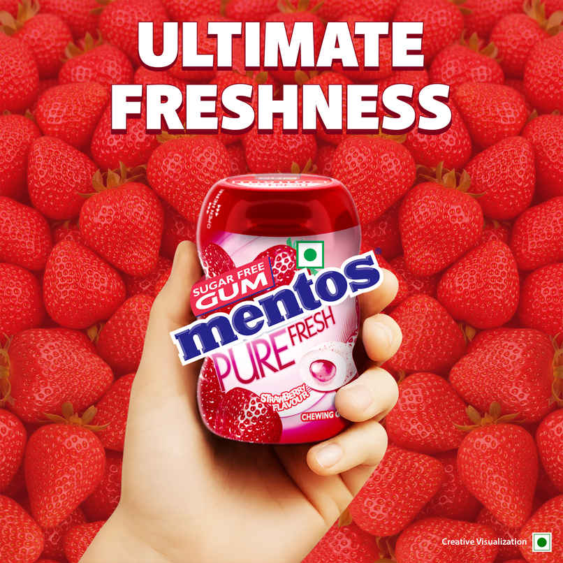 Mentos Pure Fresh Sugarfree Strawberry Chewing Gum Bottle Mentos Pure Fresh Sugarfree Strawberry Chewing Gum Bottle
