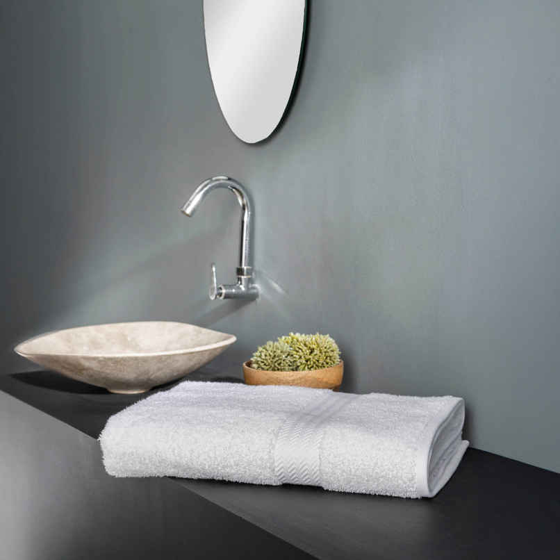 DDECOR Highly Durable Good Absorbency Cotton 500 GSM Bath Towel - White