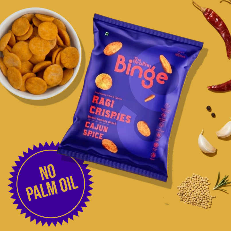 The Healthy Binge Ragi Baked Chips Cajun Spice |High Protein & Fibre