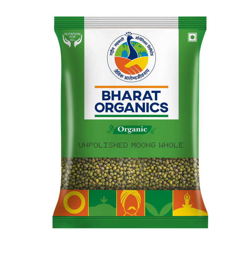 Bharat Organics Unpolished Moong Whole