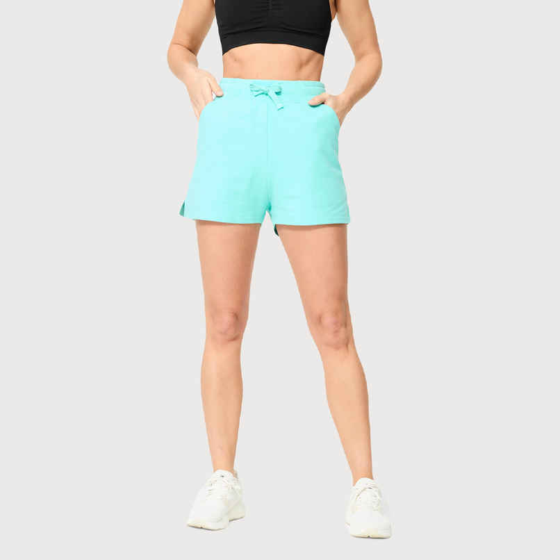 Decathlon Domyos Women's Cotton Fitness Shorts | Lagoon Green | M Decathlon Domyos Women's Cotton Fitness Shorts | Lagoon Green | M