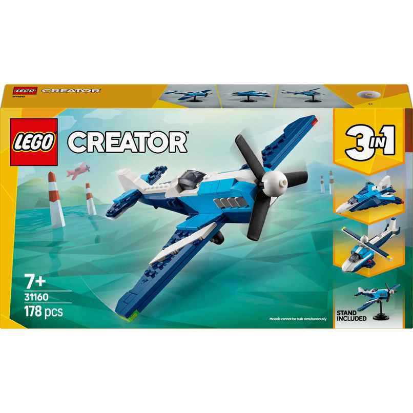 LEGO Creator 3 in 1 Aircraft: Race Plane Toy Vehicle Playset 31160 Building Blocks Toys for 7Y+ LEGO Creator 3 in 1 Aircraft: Race Plane Toy Vehicle Playset 31160 Building Blocks Toys for 7Y+