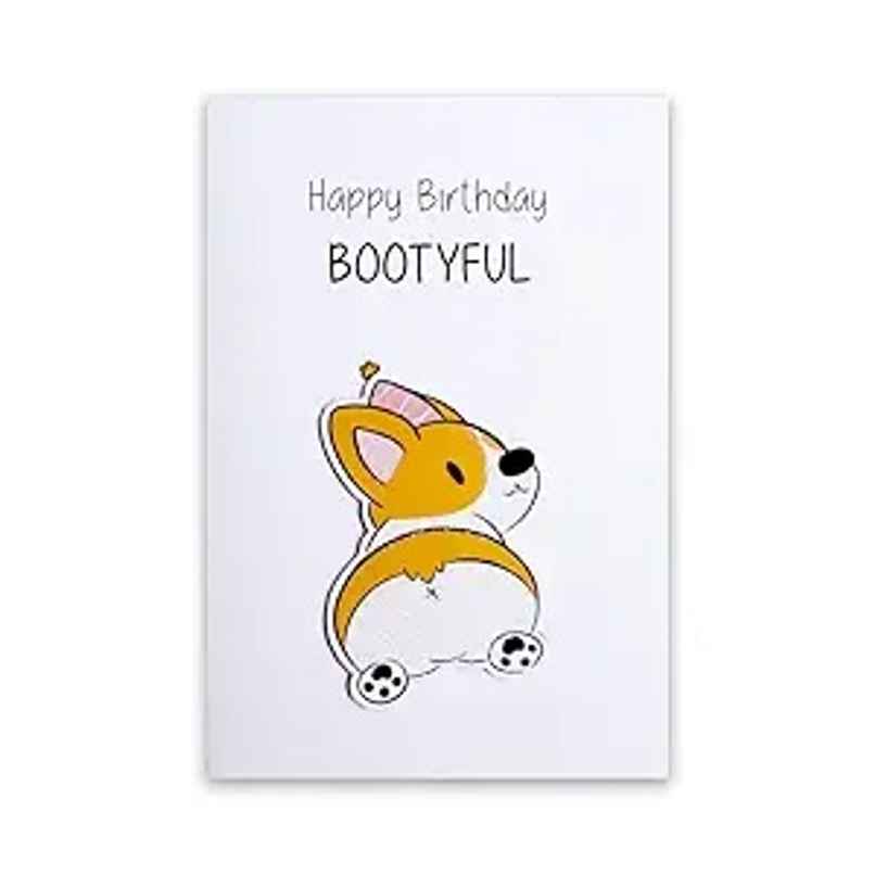 Itsy Bitsy Greeting Card & Envelope Happy Birthday Bootyful 4 x 6 Inch 2 Pc Pb Lb