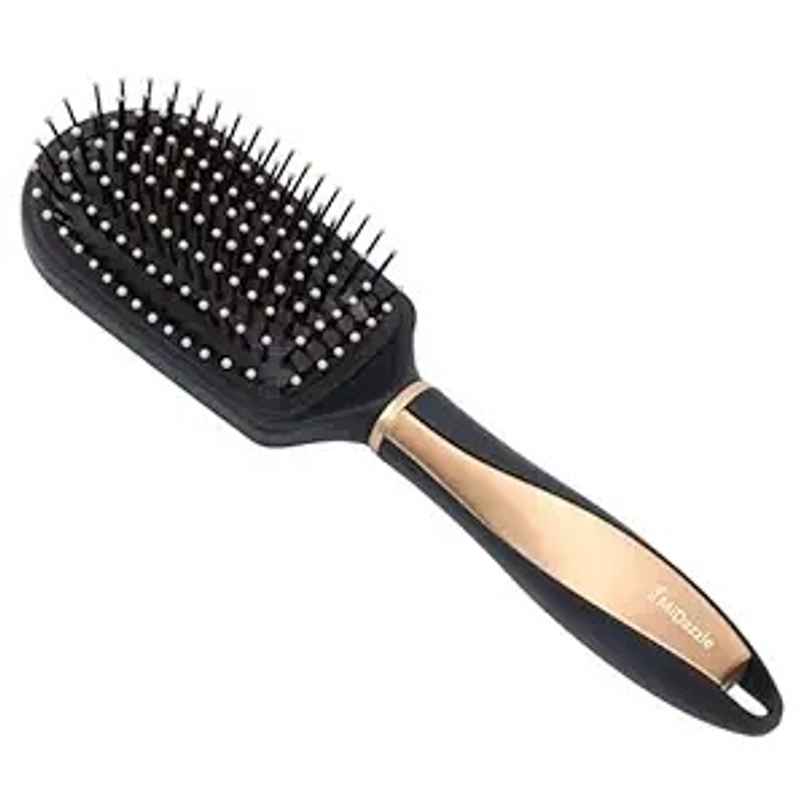 Midazzle Premium Cushioned Black and Gold Hair Brush | MIHB0001