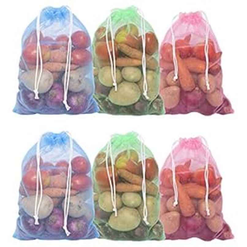 Homestrap Set Of 6 Drawstring Vegetable Bag