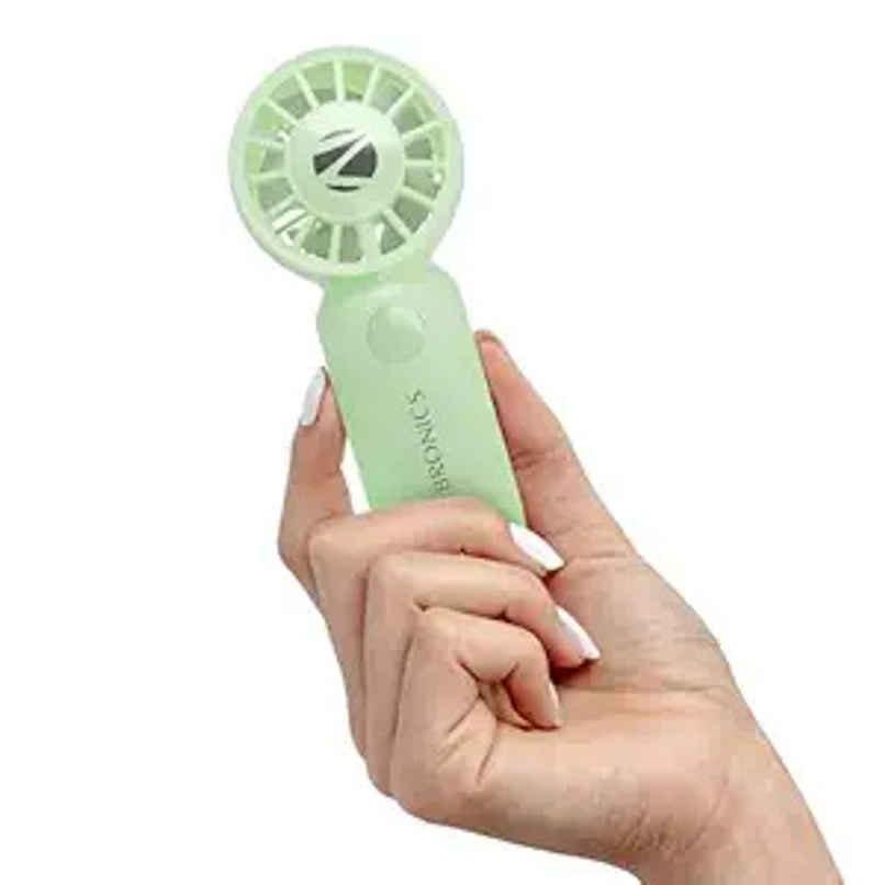 Zebronics Heat Buster 100 Green Mini Fan 10500 Rpm 3 Speed 5.4M S Airflow Type C Charge