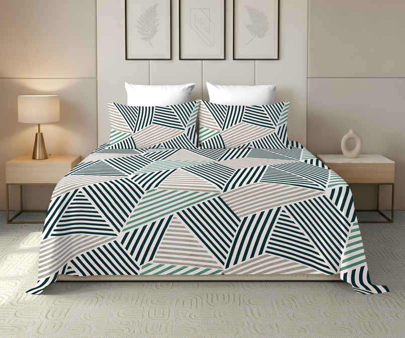 Dream Living 115 GSM Double Bedsheet Set |220 x 250 cm| With 2 Pillow Covers
