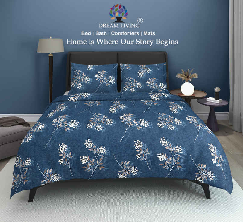 Dream Living 135 GSM King Bedsheet Set |250 x 275 cm| With 2 Pillow Covers