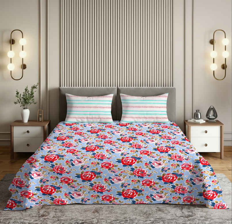 Dream Living 135 GSM King Bedsheet Set |275 x 275 cm| With 2 Pillow Covers