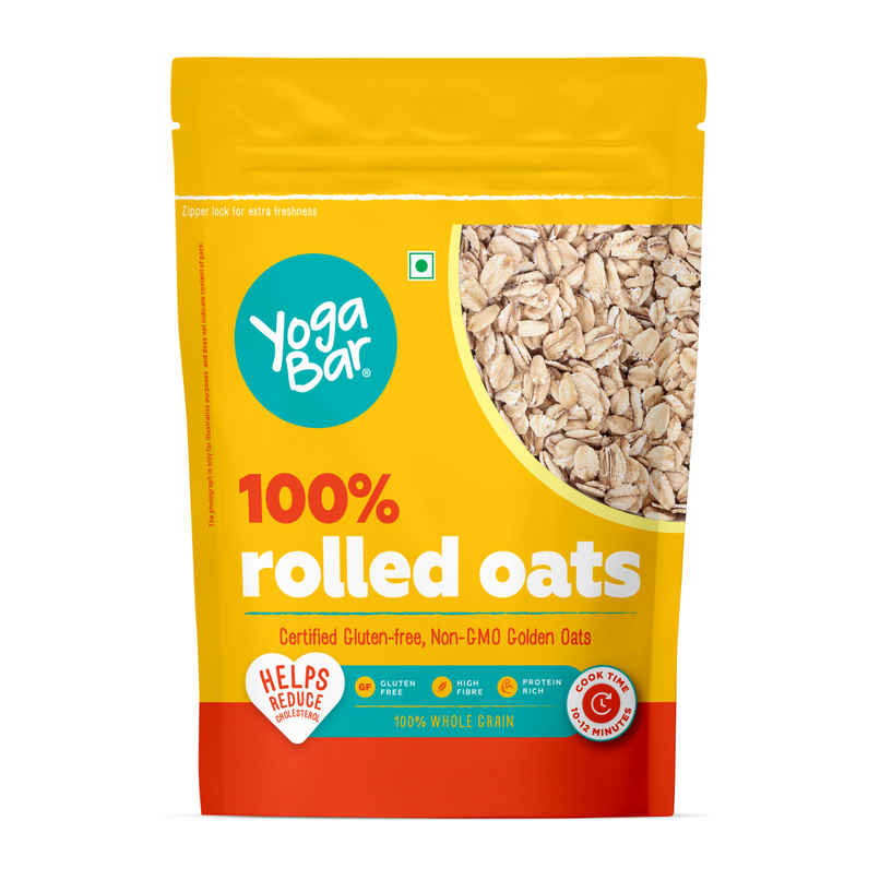 Yoga Bar  Rolled Oats 400g Pouch | Premium Golden Rolled Oats, Gluten Free Oats with High Fibre
