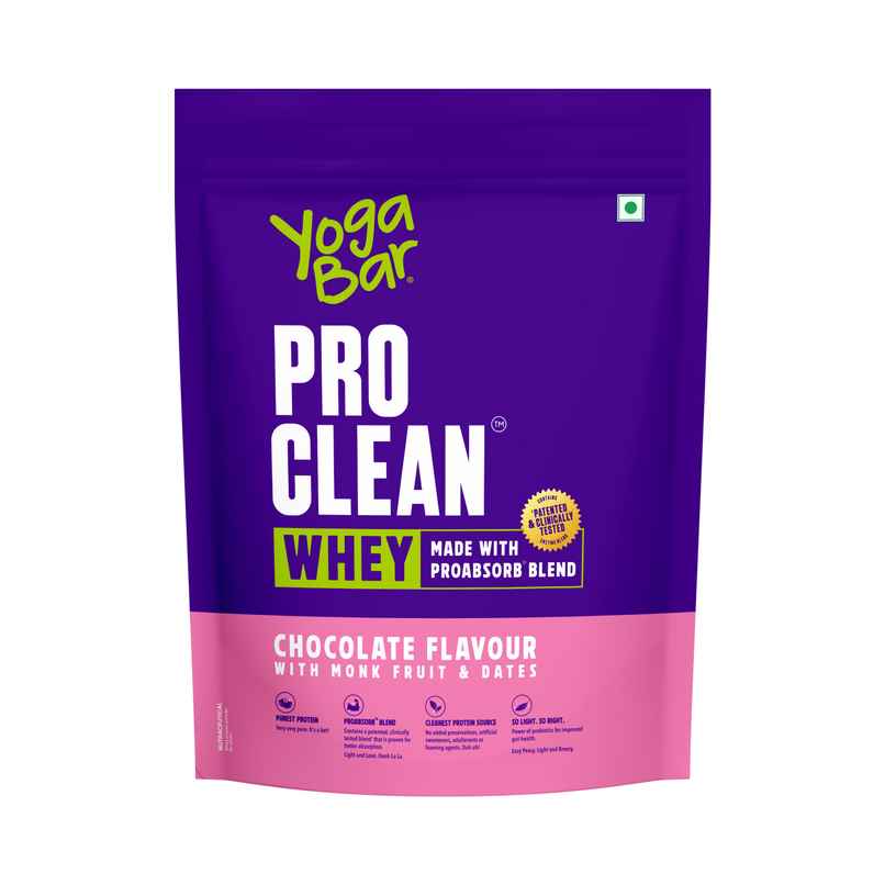 Yoga Bar ProClean Whey Protein Blend, Chocolate, Monk Fruit & Dates, Concentrate+Isolate