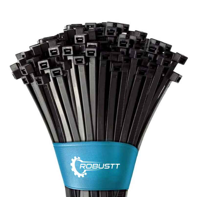 Robustt Cableties - 100 mm x 2.5 mm | Black | 100 Pcs