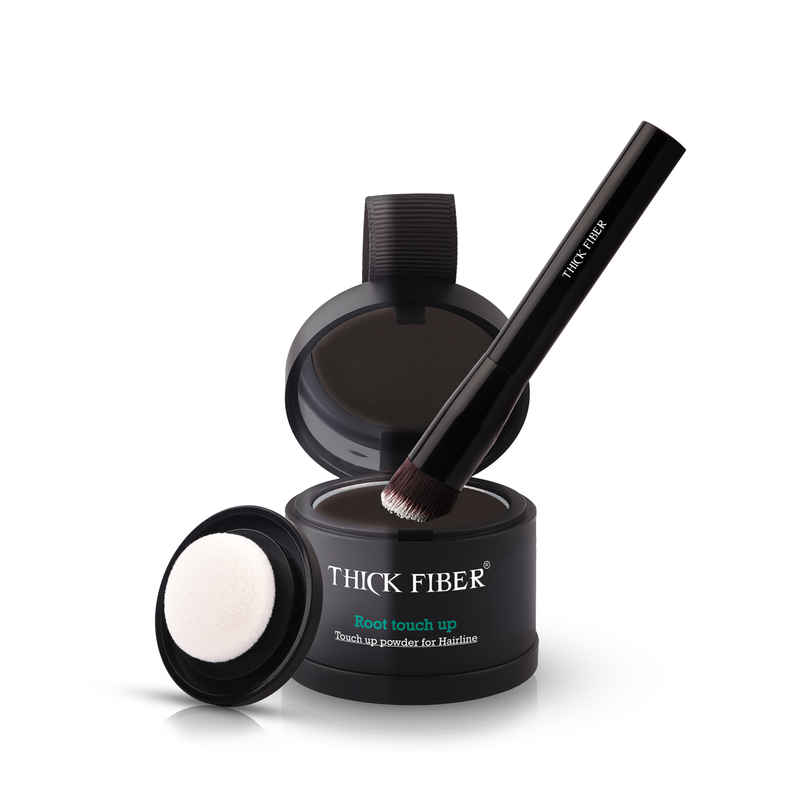Thick Fiber Root Touch Up Powder With Brush | Dark Brown