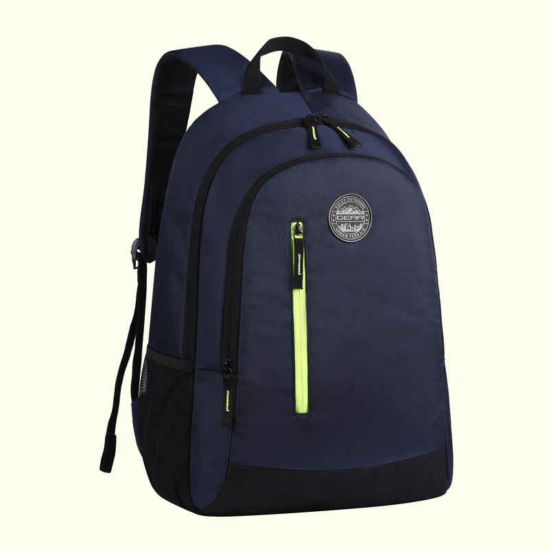 Gear Unisex Polyester 19 L Backpack | Navy Blue and Green Gear Unisex Polyester 19 L Backpack | Navy Blue and Green