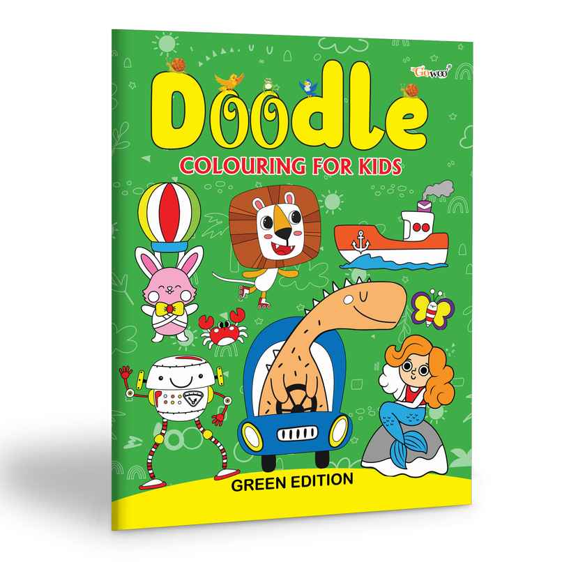 Doodle Colouring for Kids - Green Edition - Kids Coloring Book Fun | Coloring for Little Learners