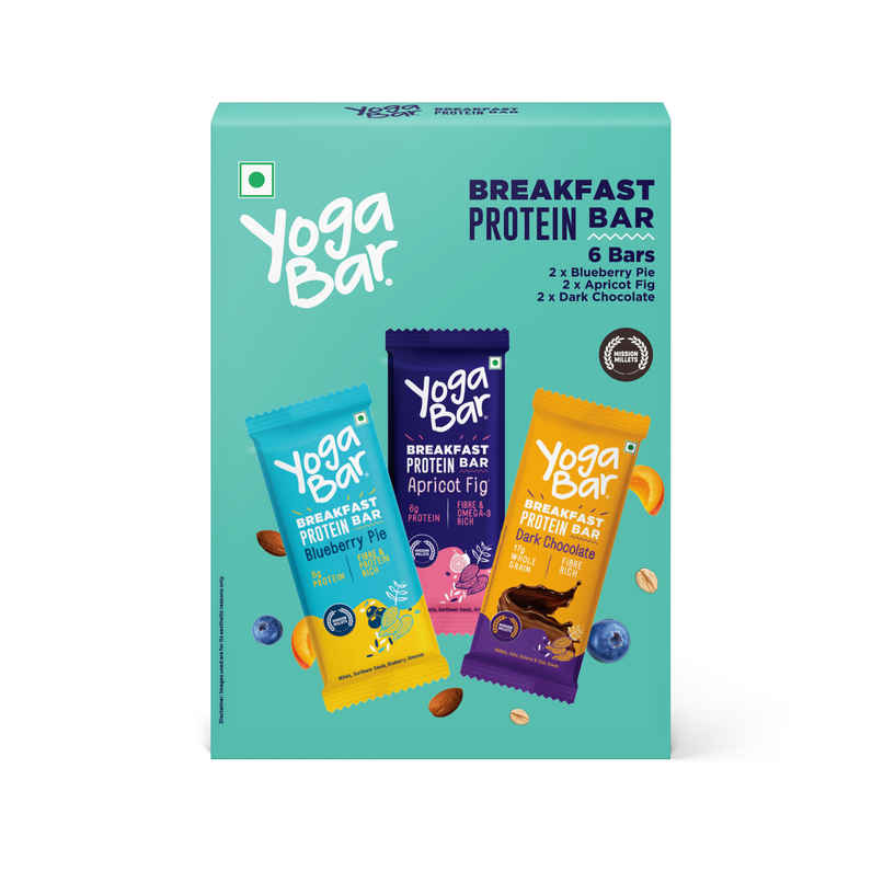 Yoga Bar Breakfast Protein Bar Variety Pack, Berries, Millets and Seeds, High Fibre Granola Bar