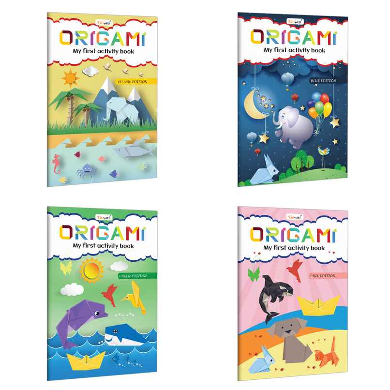 My First Activity Book Origami | Blue |Pink & Green Edition - Kids Activity Book-Pack of 4