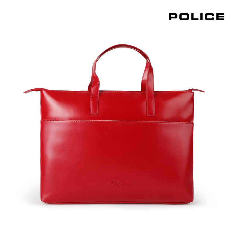 Police Solid PU 2 L Top Handle Office Bag | Red - Free Size