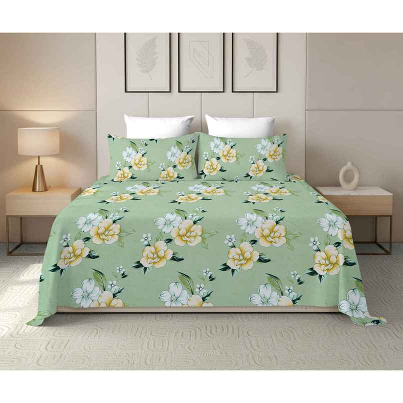 Dream Living 115 GSM Double Bedsheet Set |220 x 250 cm| With 2 Pillow Covers