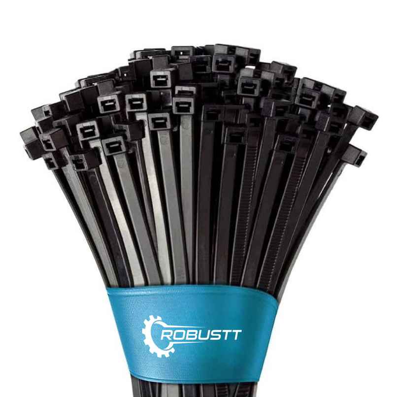 Robustt Cableties - 150 mm x 3.6mm | Black | 100 Pcs Robustt Cableties - 150 mm x 3.6mm | Black | 100 Pcs