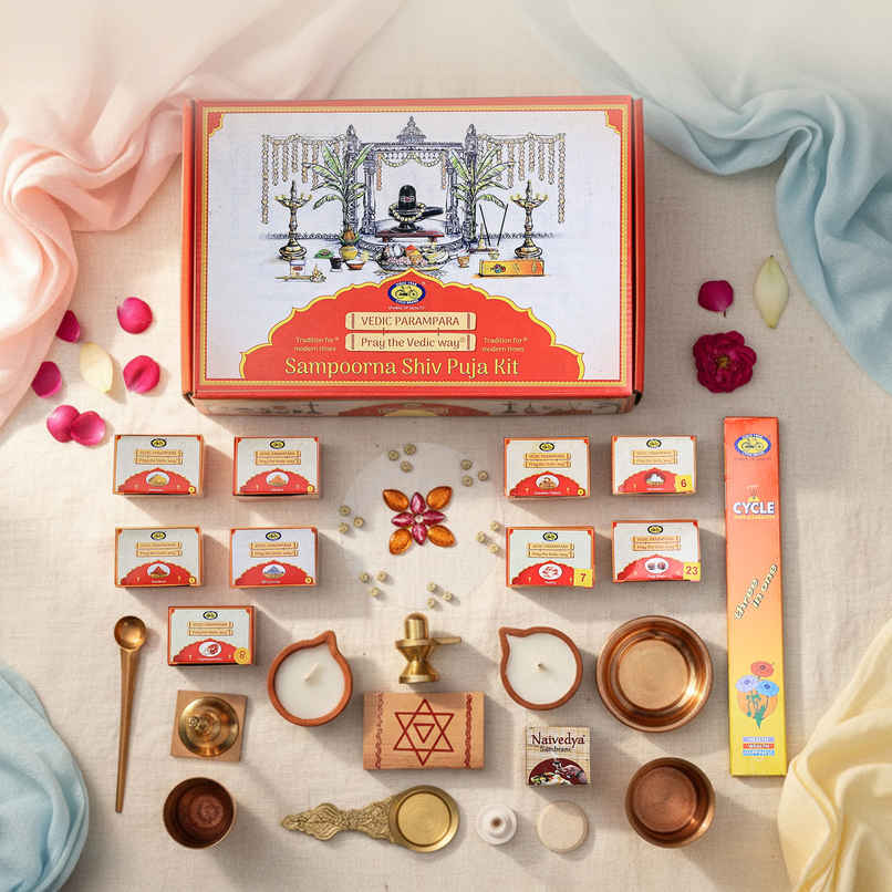 Sampoorna Shiv Puja Kit | Complete Vedic Puja Samagri | Cycle