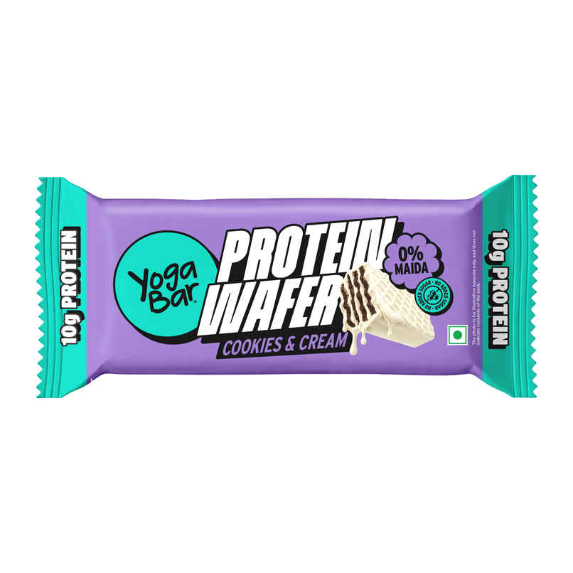 Yoga Bar Protein Wafer with 10g Protein | Cookies and Cream | 0% Maida
