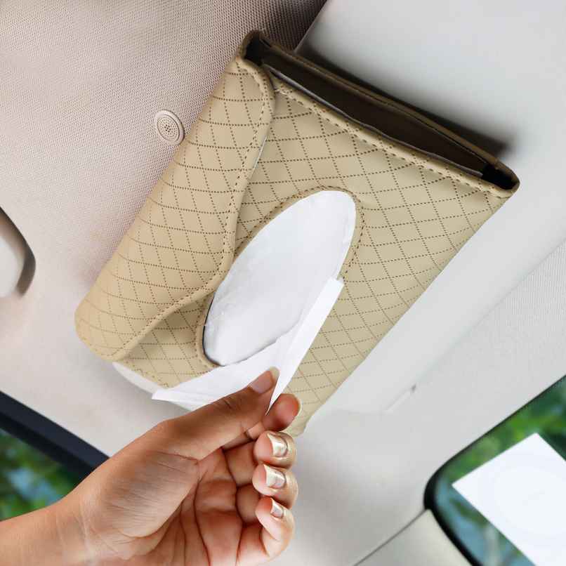 Robustt Textured Sunvisor Tissue Holder | Beige Robustt Textured Sunvisor Tissue Holder | Beige