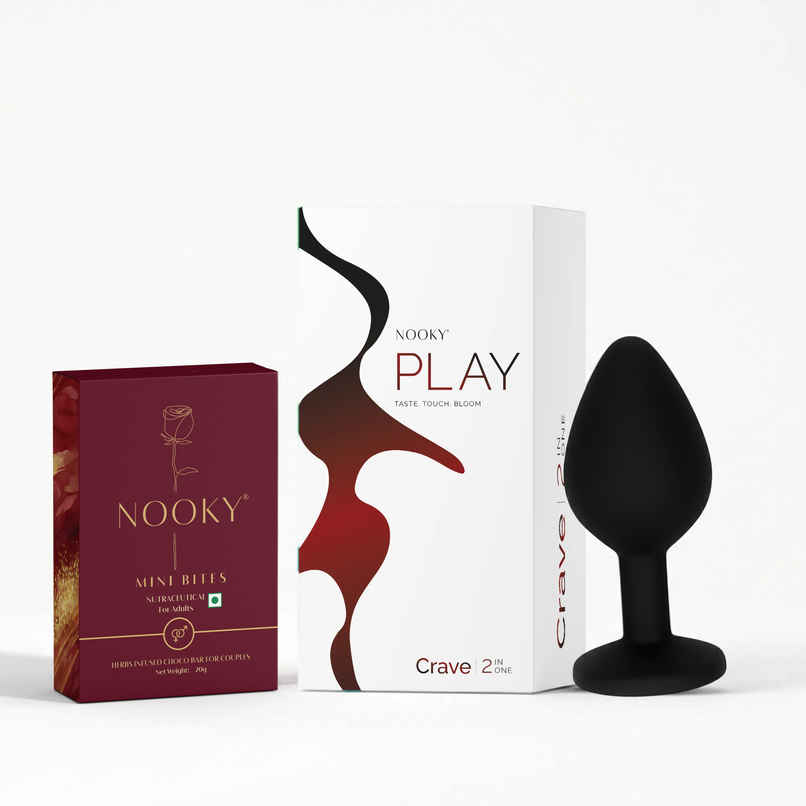 Nooky Crave 2 in 1 Intimacy Kit Silicone Plug and Aphrodisiac Chocolate