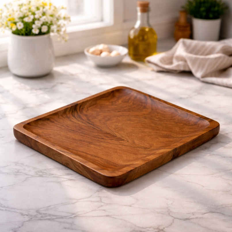 Estoria Collective Acacia Wooden Serving Platter 25x25cm Estoria Collective Acacia Wooden Serving Platter 25x25cm