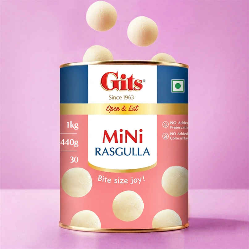 Gits MiNi Rasgulla Open & Eat Tin | Soft & Juicy Gits MiNi Rasgulla Open & Eat Tin | Soft & Juicy