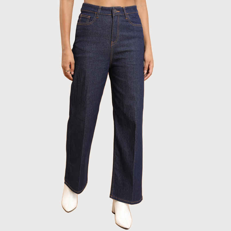 Tokyo Talkies Women's Mid-Raise Clean Look Flared Fit Jeans - 28