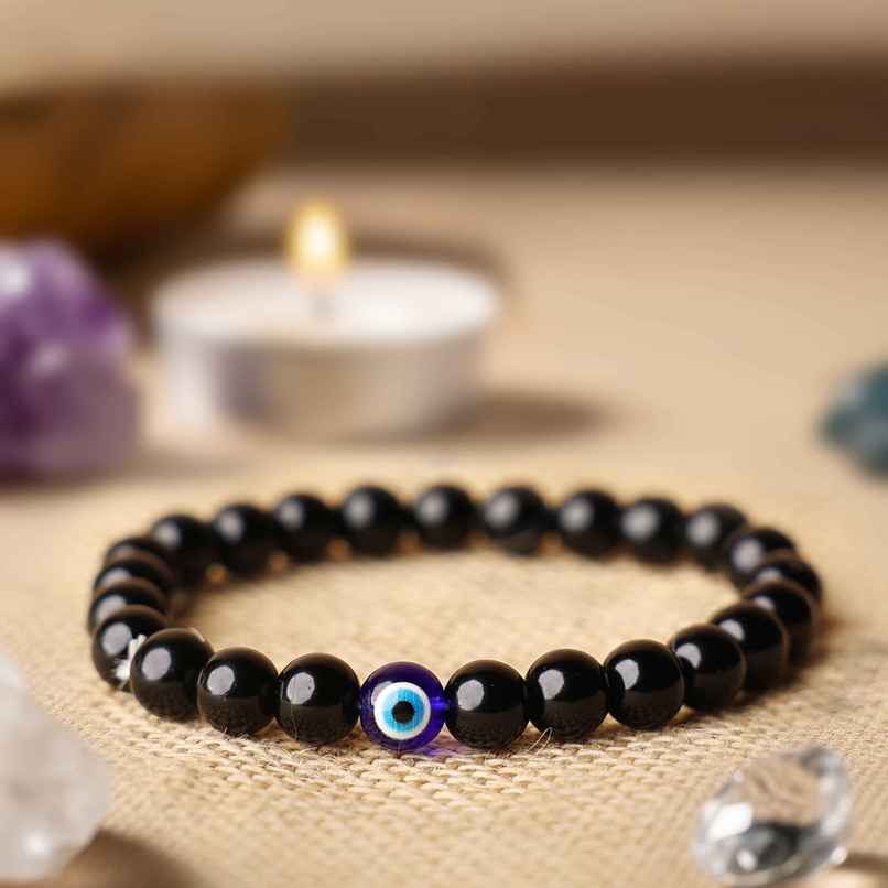 Cycle Pure Om Shanthi Blue Quartz Evil Eye Bracelet Protection From Negativity
