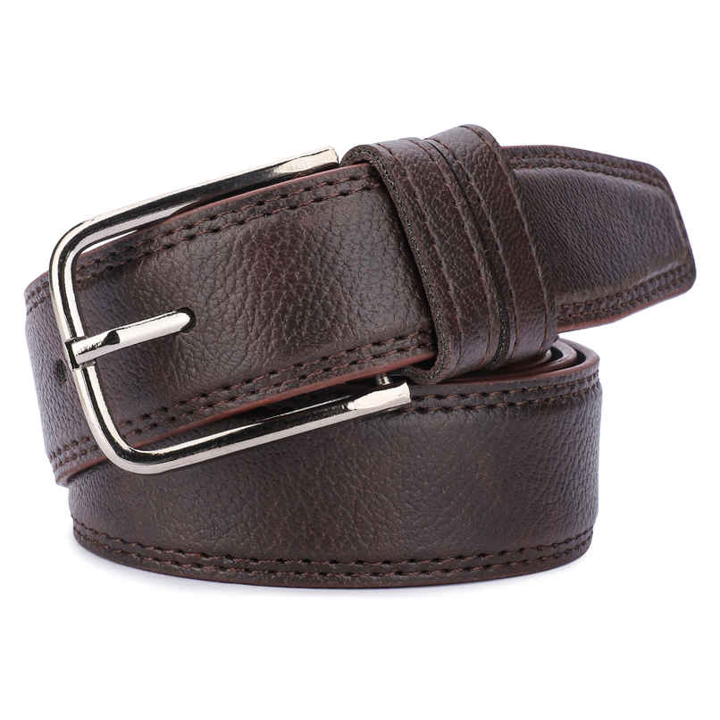 Kastner Men's Artificial Leather Belt with Stylish Metal Buckle | Formal & Casual Wear | Brown - 32 Kastner Men's Artificial Leather Belt with Stylish Metal Buckle | Formal & Casual Wear | Brown - 32