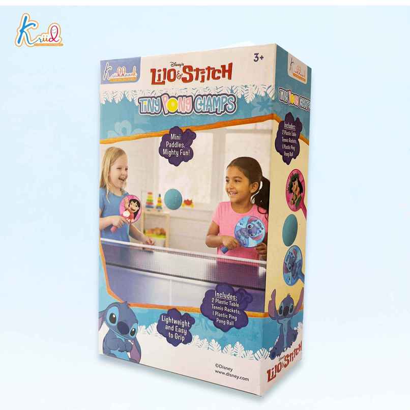 Kriiddaank Stitch Mini Ping Pong Set for Kids, Paddle Rackets with Ball, Lightweight & Easy-Grip Kriiddaank Stitch Mini Ping Pong Set for Kids, Paddle Rackets with Ball, Lightweight & Easy-Grip