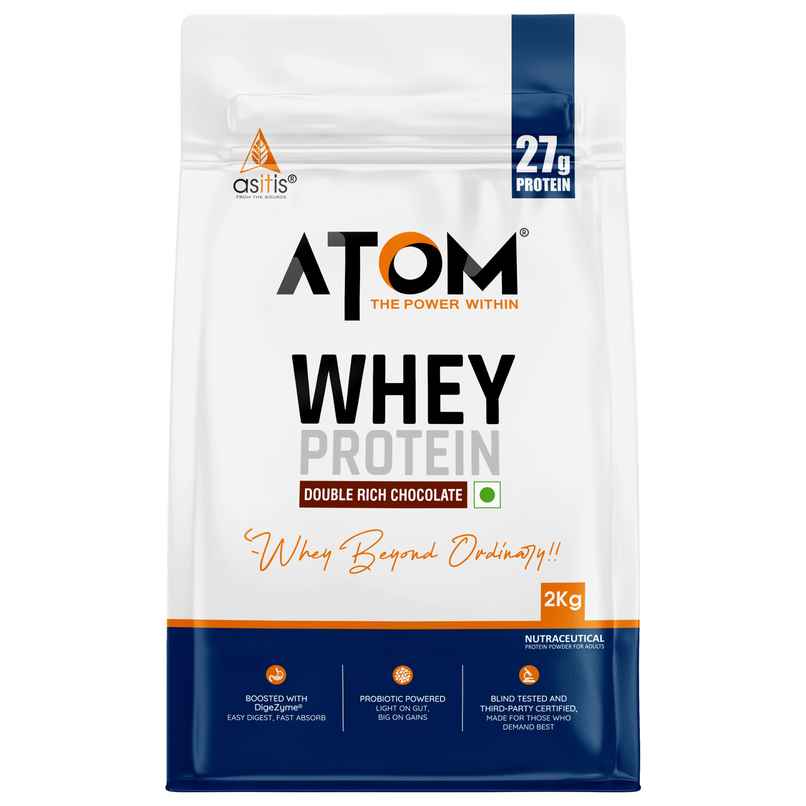 AS-IT-IS Nutrition ATOM Whey Protein with DigeZyme 2kg | Double Rich Chocolate