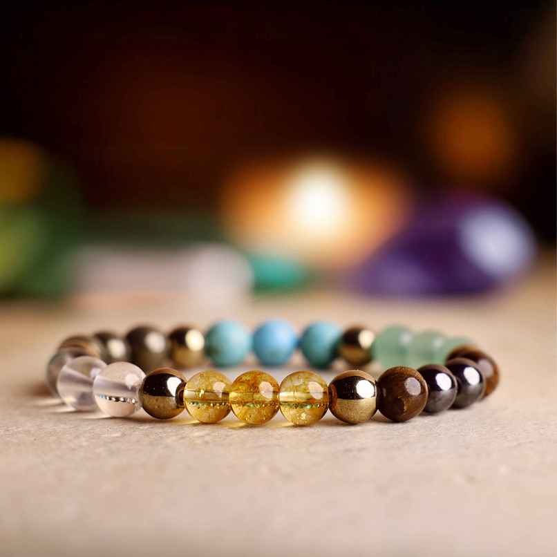 Cycle Pure Om Shanthi Dhan Yog Citrine & Aventurine Bracelet Attract Wealth